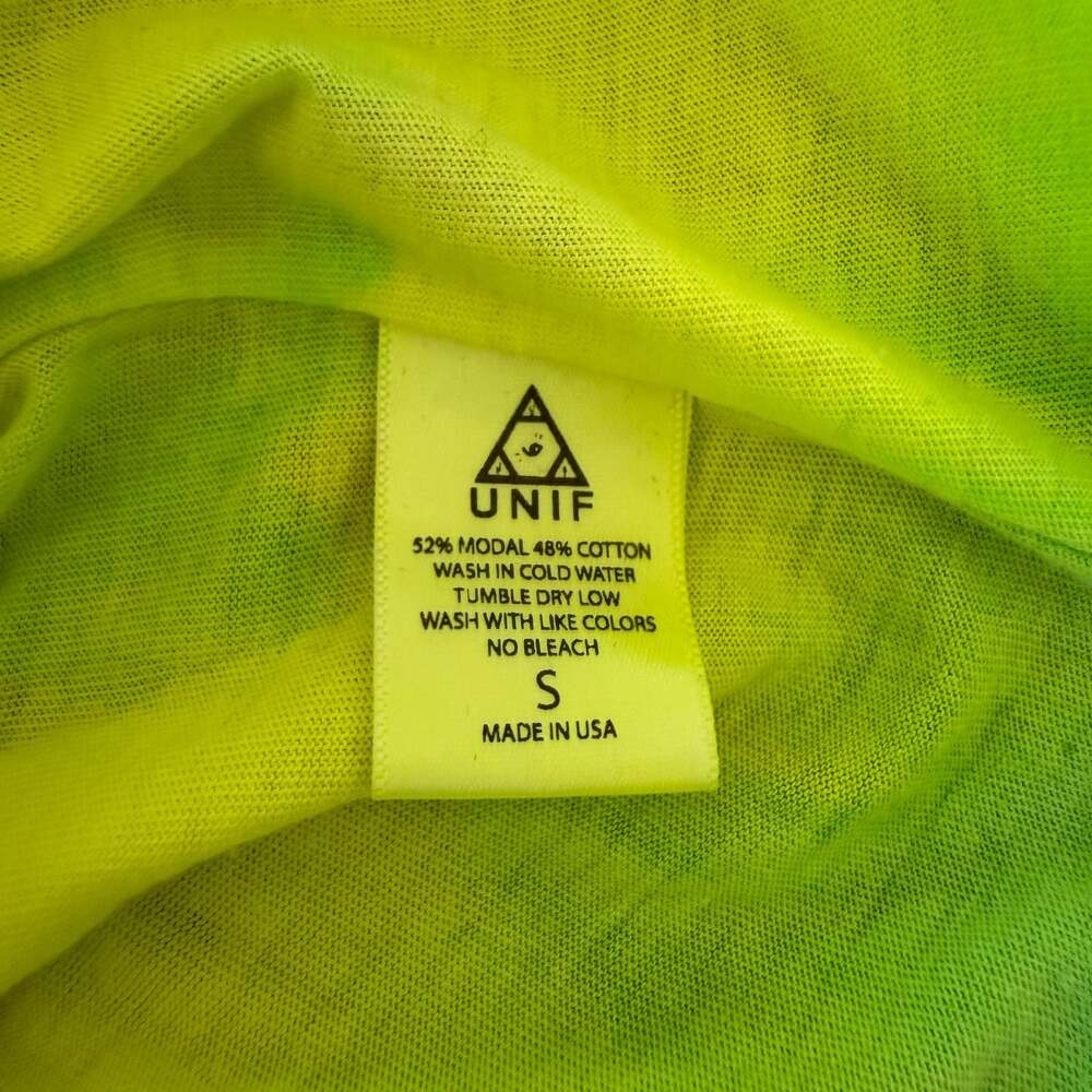 UNIF Hello Sh!tty Hangover Neon Tie-Dye Graphic T-Shirt RARE - Size Small - Picture 7 of 7